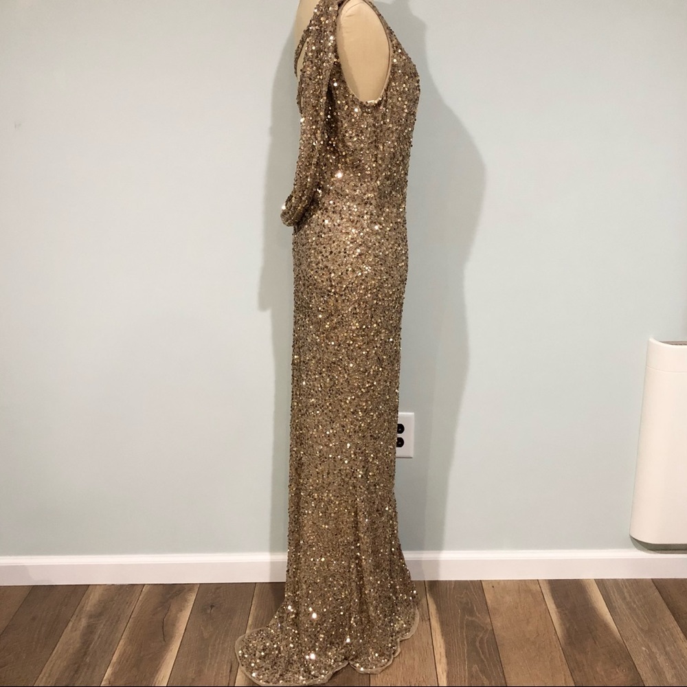 Mac Duggal Copper Sequin Formal Dress - Picture 4 of 12